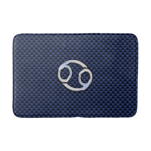 Tapis De Bain Symbole zodiaque du cancer de l'argent Marine Fibr