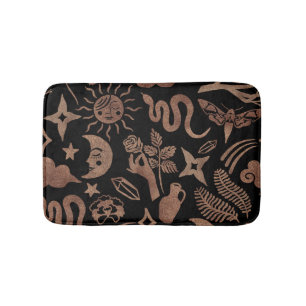 Tapis De Bain Symboles mystiques : serpent, soleil, lune.