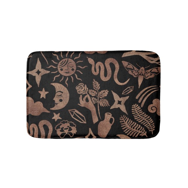 Tapis De Bain Symboles mystiques : serpent, soleil, lune. (Devant)