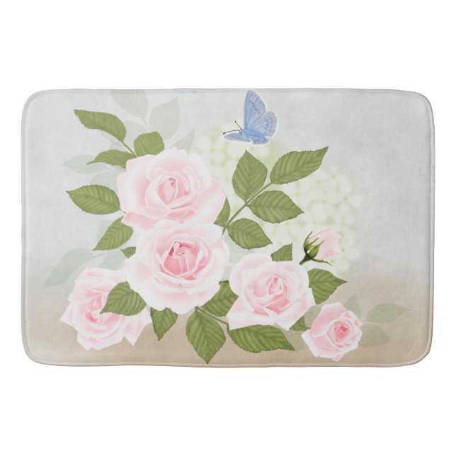 Tapis De Bain Symphonie-Roses roses (Devant)