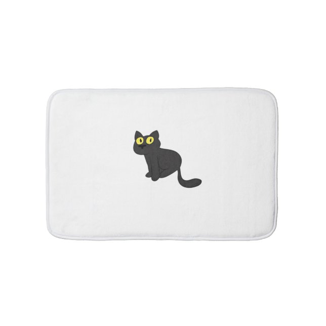 Tapis De Bain T-shirt classique Chat noir d'Halloween (Devant)