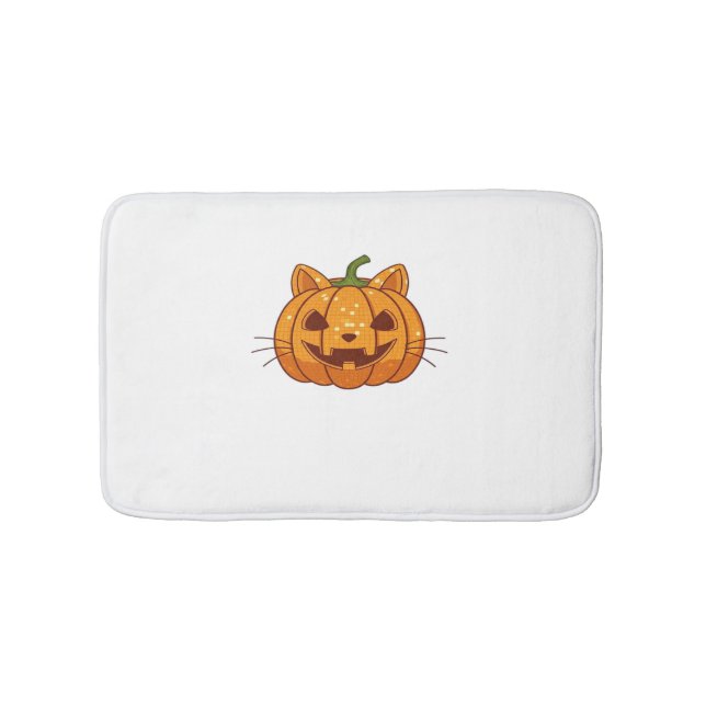 Tapis De Bain T-shirt classique Disco Cat Jack o'Lantern (Devant)