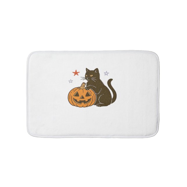 Tapis De Bain T-shirt classique éffrayant pour Halloween Kitty (Devant)