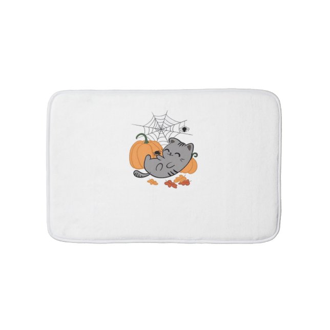 Tapis De Bain T-shirt classique Halloween Kitty et Spiders (Devant)