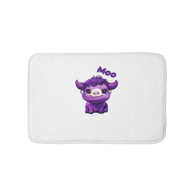 Tapis De Bain T-shirt de vache pourpre surdimensionné (Devant)