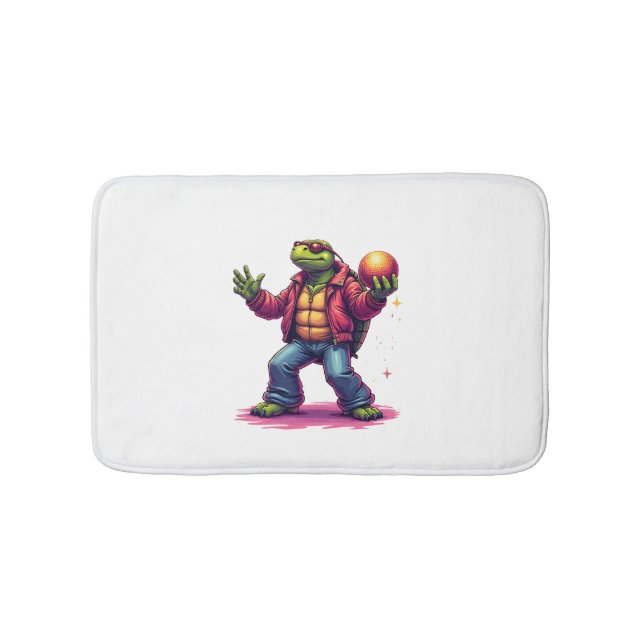 Tapis De Bain T-shirt Disco Tortue esthétique (Devant)
