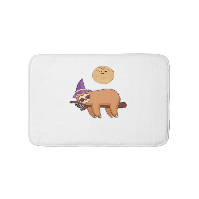 Tapis De Bain T-shirt Halloween sorcière Sloth Premium (Devant)