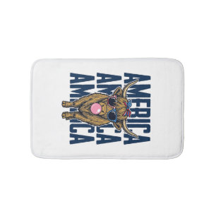 Tapis De Bain T-Shirt Vintage Amérique Vache Highland Patriotiqu