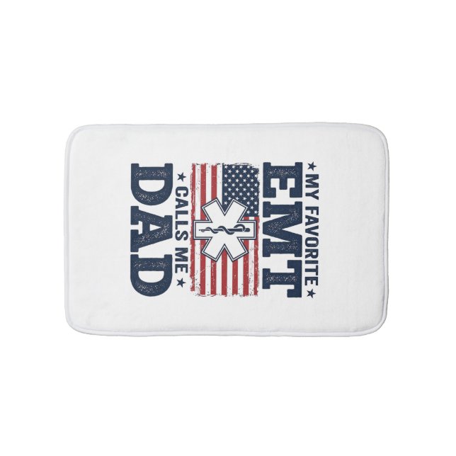 Tapis De Bain T-shirt vintage patriotique Mon EMT préféré m'appe (Devant)