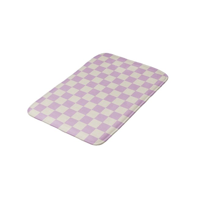 Tapis De Bain Tableau de contrôle blanc Lavender et Off (Angle)