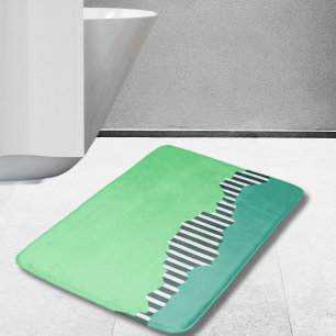 Tapis De Bain Tailles Torn Modernes Turquoise Vert Couche