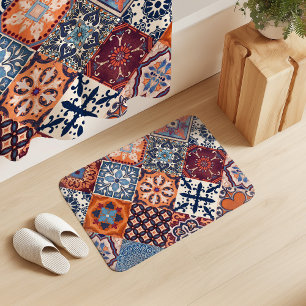 Tapis De Bain Talavera Tles Orange Ciel Marine Bordeaux Rouge
