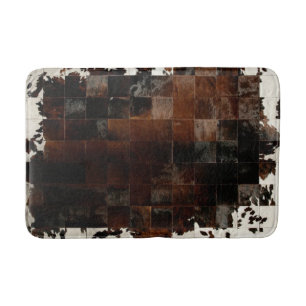 Tapis De Bain Tan Cowhide Patchwork Imprimer