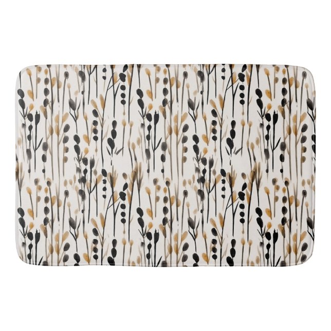 Tapis De Bain Tan et Black Abstrait Meadow (Devant)