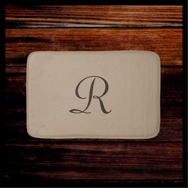 Tapis De Bain Tan Monogramme Plush Bath Mat (Créateur téléchargé)