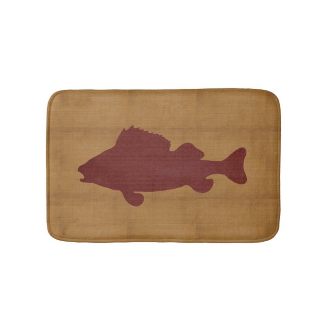 Tapis De Bain Tan rustique avec poisson rouge foncé (Devant)