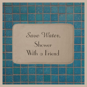 Tapis De Bain Tan Save Water Shower with Friend Funny Plush