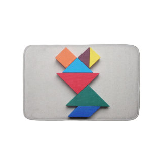 Tapis De Bain Tangram coloré de grenouille