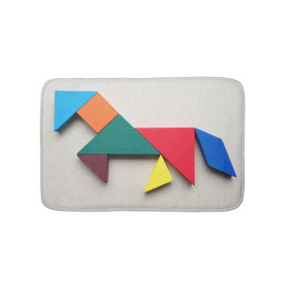 Tapis De Bain Tangram multicolore de cheval