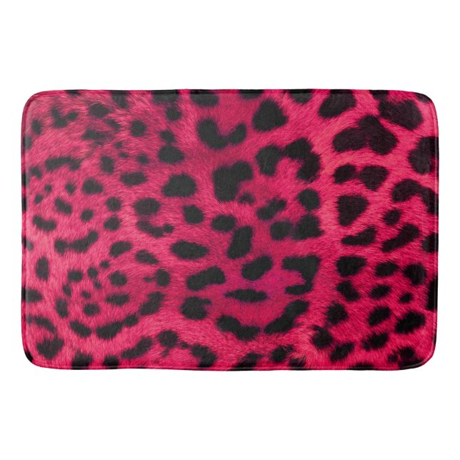 Tapis De Bain Tapis/Cheetah Imprimé rose-chaud (Devant)