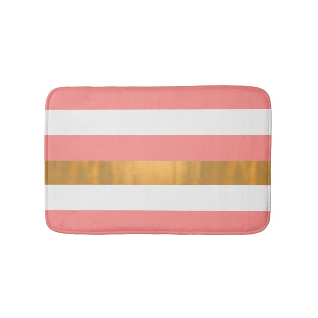 Tapis De Bain Tapis moderne blanc et doré brassard mat (Devant)