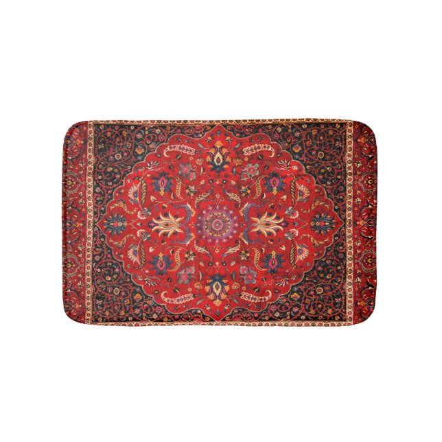 Tapis De Bain Tapis perse rouge de Mashhad Bath Mat (Devant)