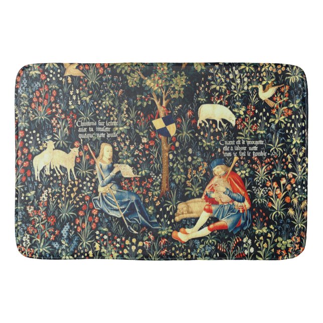 Tapis De Bain Tapisserie de la Renaissance médiévale Bergers et  (Devant)