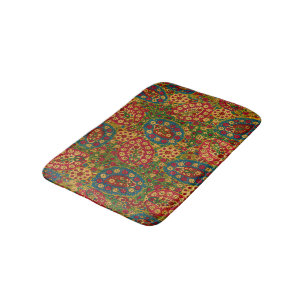 Tapis De Bain Tapisserie florale multicolore vintage