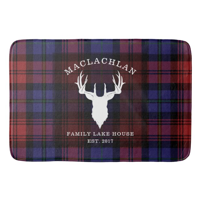 Tapis De Bain Tartan Plaid Clan MacLachlan Family Lake House (Devant)