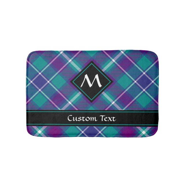 Tapis De Bain Tartan vert de mer, violet et bleu (Devant)