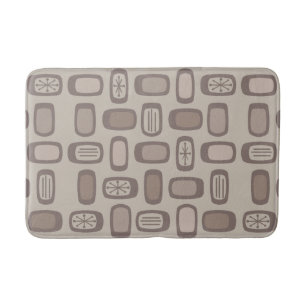 Tapis De Bain Taupe Rectangles arrondies MCM du milieu du siècle
