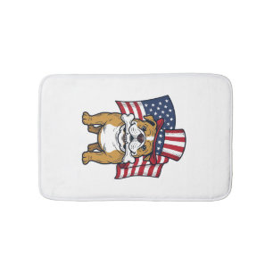 Tapis De Bain Taurillon Patriotique Avec Drapeau Vector Design_1