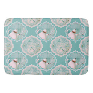Tapis De Bain Tea time menthe vert et rose Rug