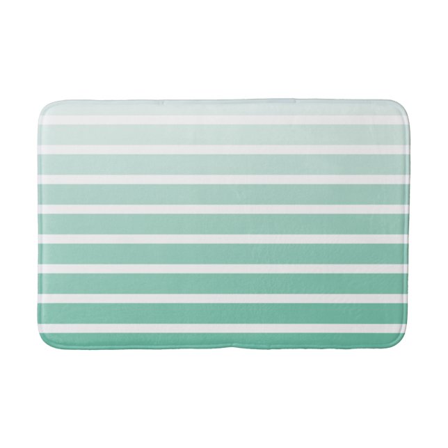 Tapis De Bain Teintes de rayures vertes en mousse de mer (Devant)