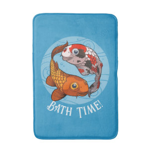 Tapis De Bain Temps de bain Koi Carp mignon ! Carton de natation