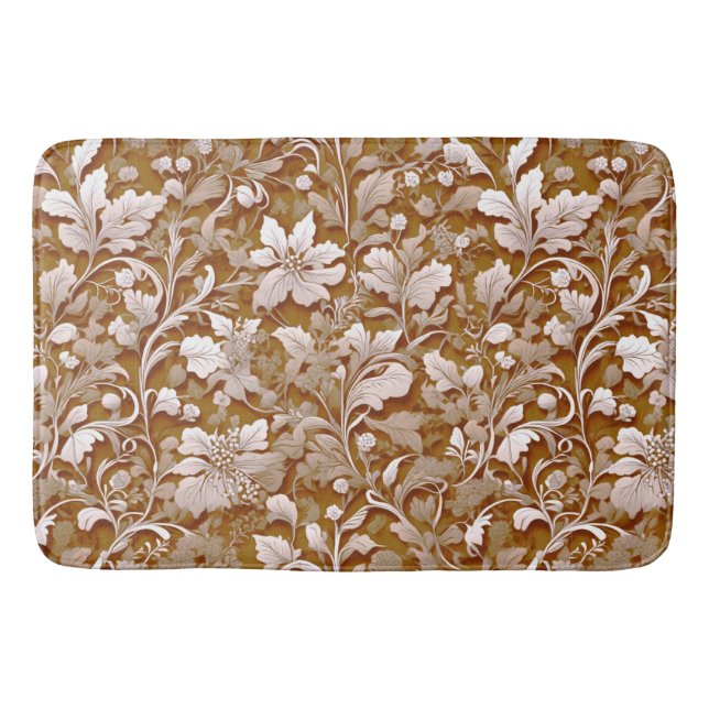Tapis De Bain Terracotta Burnt Orange Boho botanique moderne (Devant)