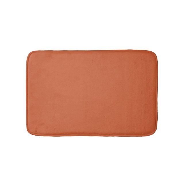 Tapis De Bain Terracotta Orange Solide Couleur Chaleureuse & Con (Devant)