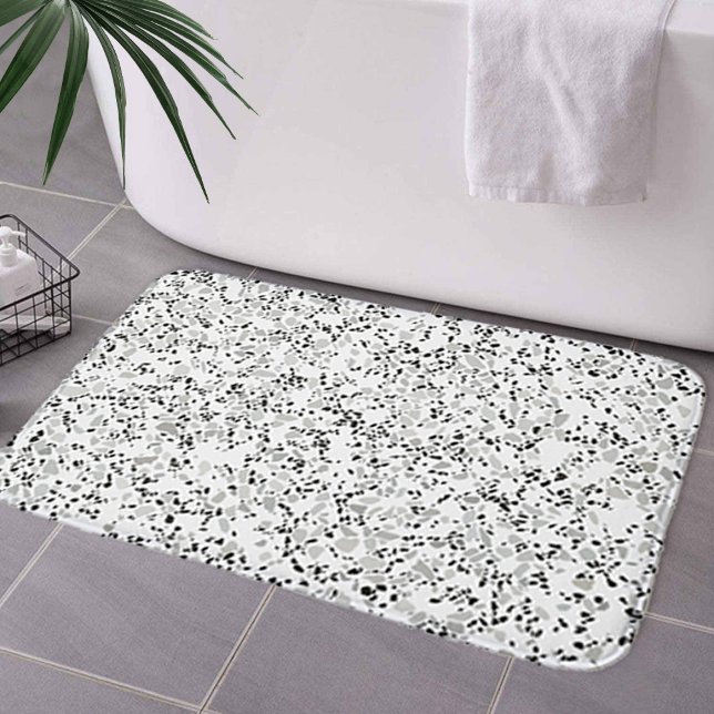 Tapis De Bain Terrazzo blanc moderne (Créateur téléchargé)