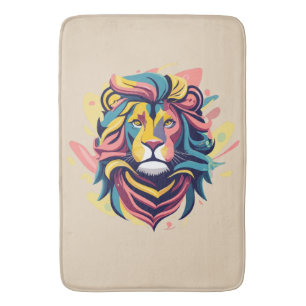 Tapis De Bain Tête de lion Abstraite