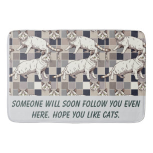 Tapis De Bain Texte humoristique de photo de chat
