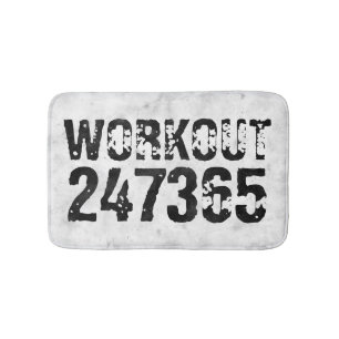 Tapis De Bain Texte usé et rayé Workout 247365 rustique