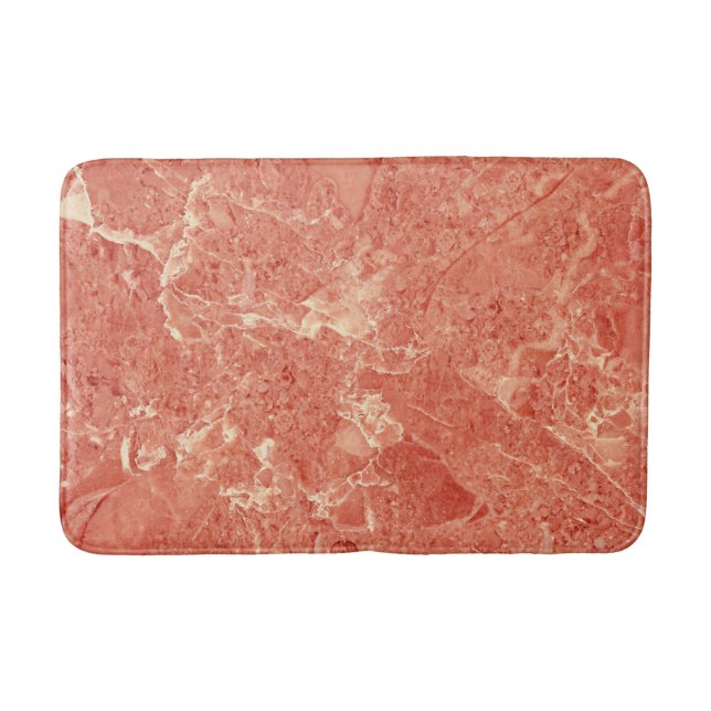 Tapis De Bain Texture de marbre rouge corail (Devant)