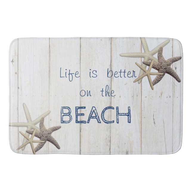 Tapis De Bain Texture en bois adorable, Épée, Plage (Devant)