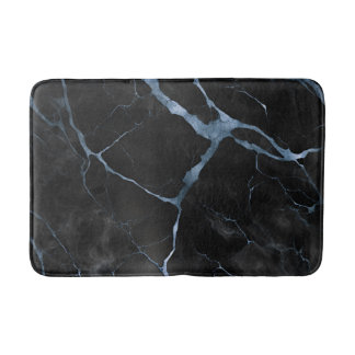 Tapis De Bain Texture en pierre de marbre noir et bleu
