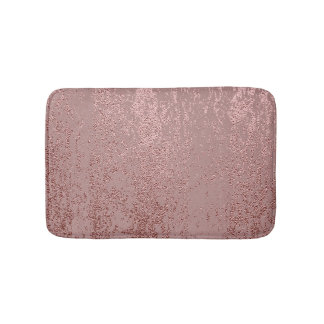 Tapis De Bain Texture or métallique, quartz rose.
