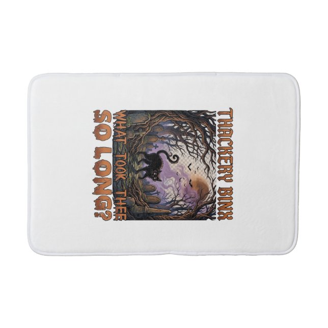 Tapis De Bain Thackery Binx Chat Noir Halloween Cimetière Chauve (Devant)