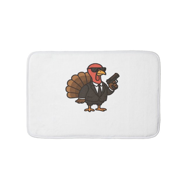 Tapis De Bain Thanksgiving Secret Agent Turkey Classic T-Shirt (Devant)