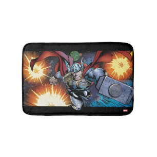 Tapis De Bain Thor volant dans un panneau de bande dessinée de l