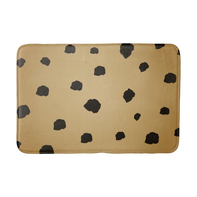 Tapis De Bain Tige dorée noire moderne Tan beige or (Devant)