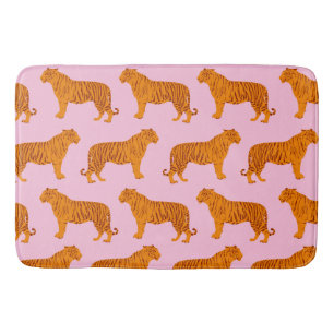 Tapis De Bain Tiger animal rose moderne
